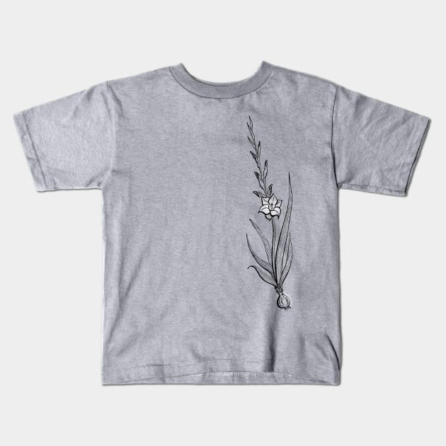 Gladiolus Flower Kids T-Shirt by DanaMartin